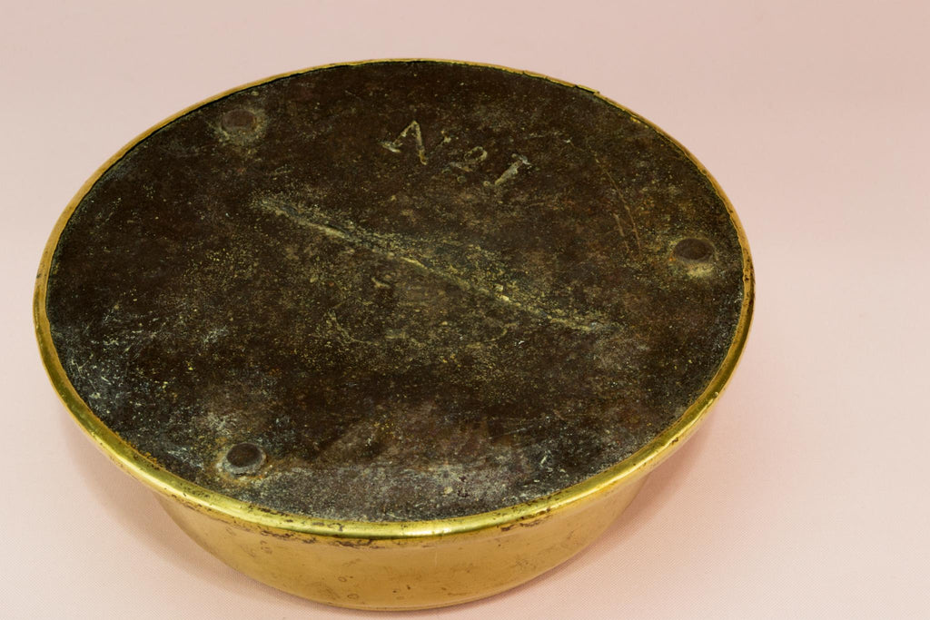 Solid brass hallway umbrella stand base, English early 1900s