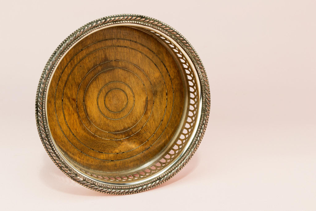Silver plated Wine bottle coaster, English 1930s