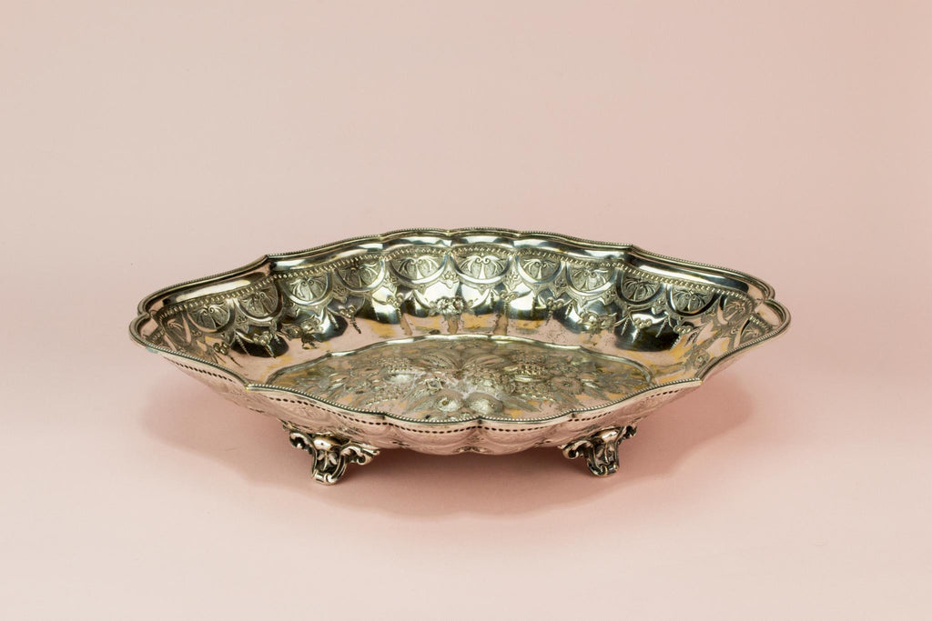 Silver plated serving bowl, English circa 1900