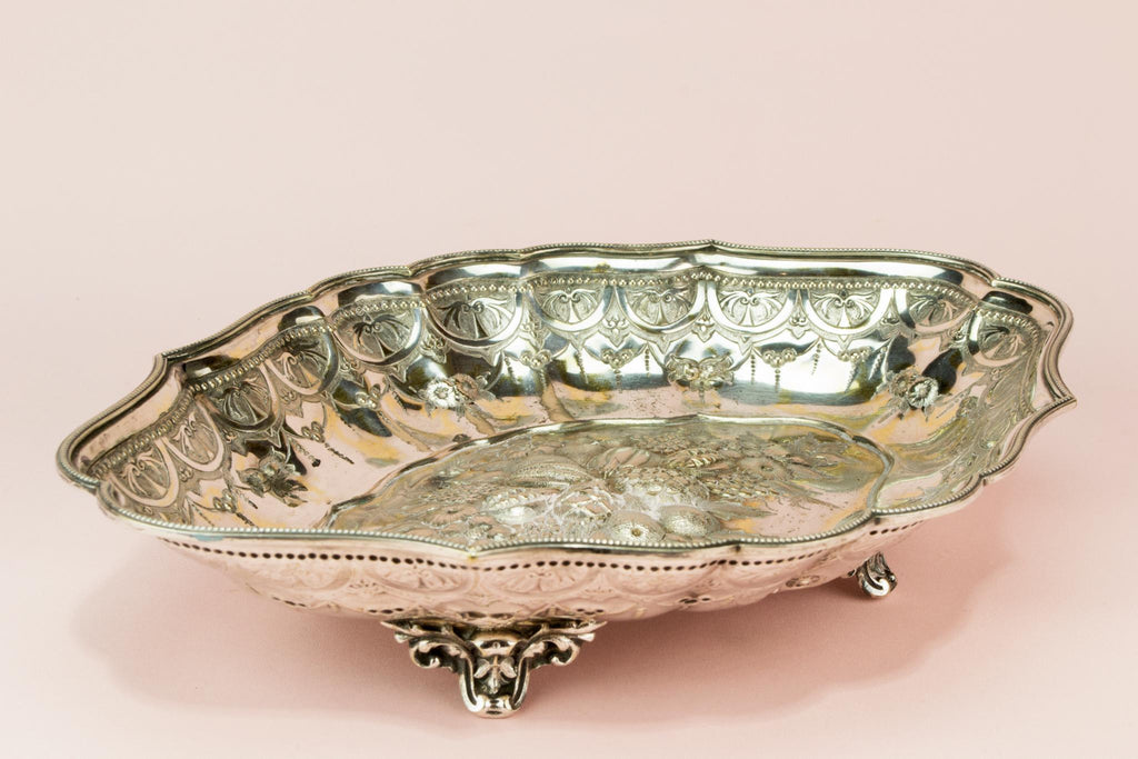 Silver plated serving bowl, English circa 1900