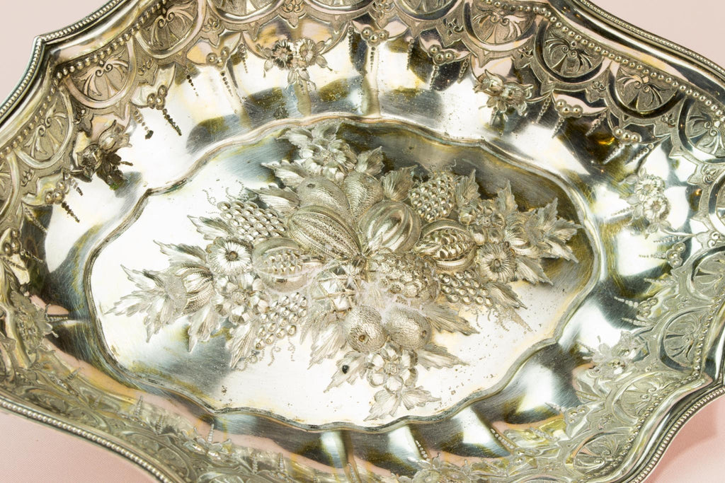 Silver plated serving bowl, English circa 1900