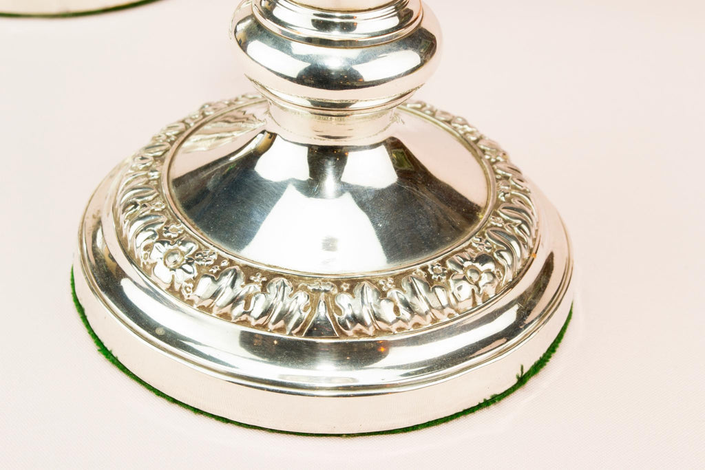 2 Silver Plated Candlestick, English 19th century