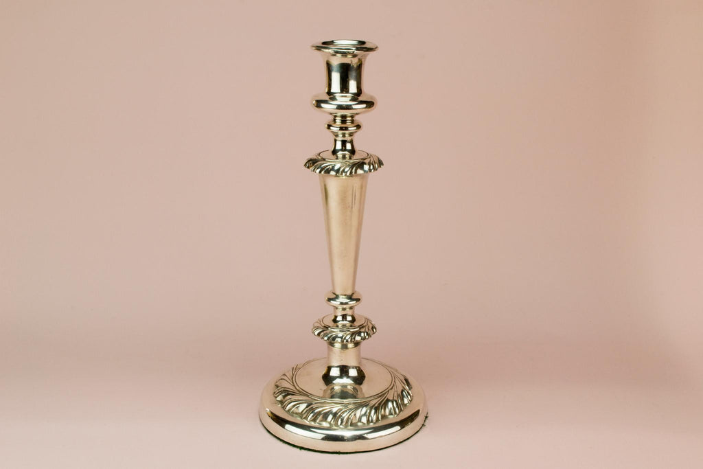 Large 2 Branch Silver Plated Candelabra, English 19th century