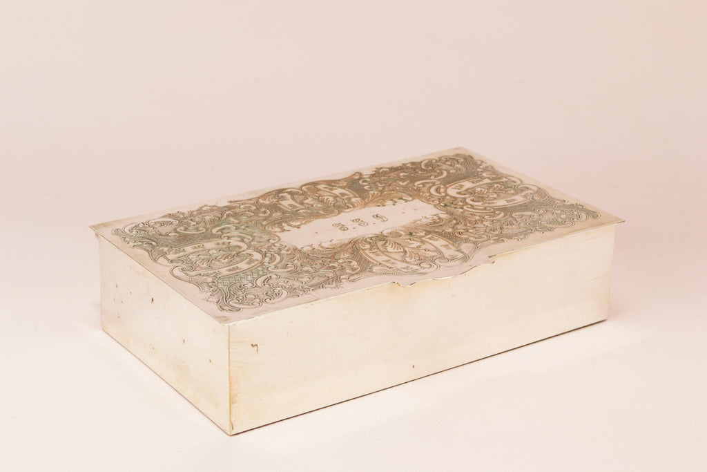 Silver plated jewellery box, English 1960s
