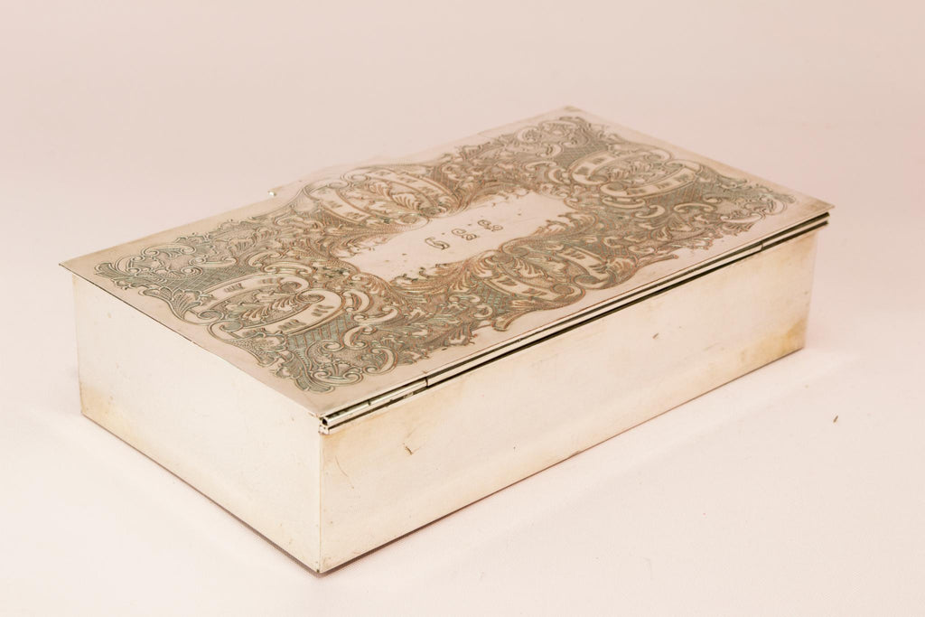 Silver plated jewellery box, English 1960s