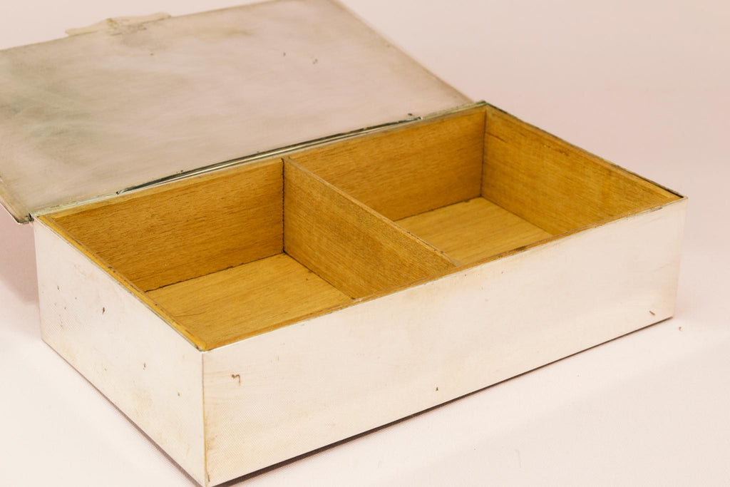 Silver plated jewellery box, English 1960s