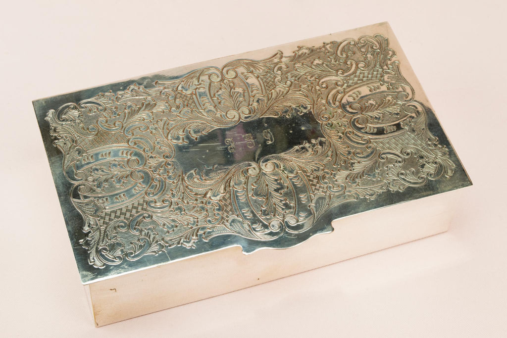 Silver plated jewellery box, English 1960s