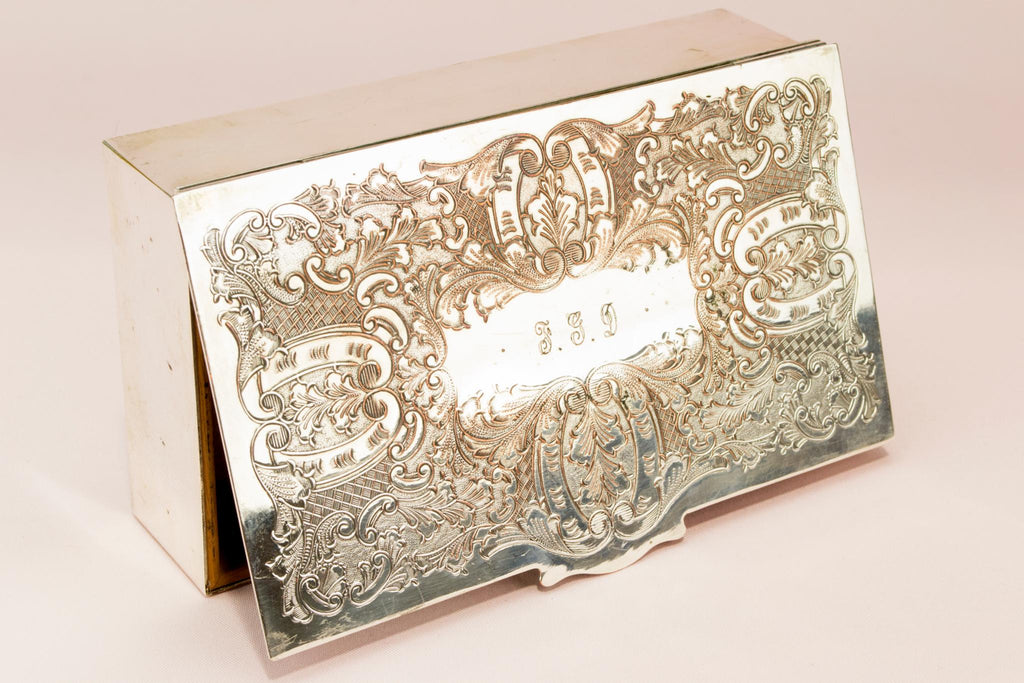 Silver plated jewellery box, English 1960s