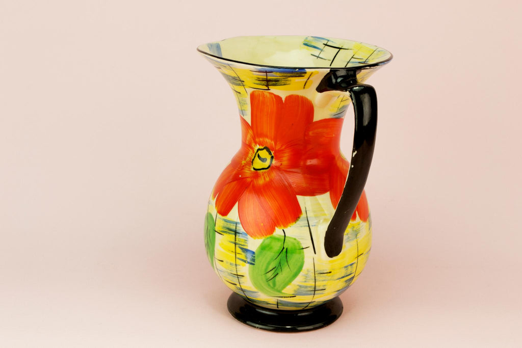 Art Deco colourful water jug, English 1930s