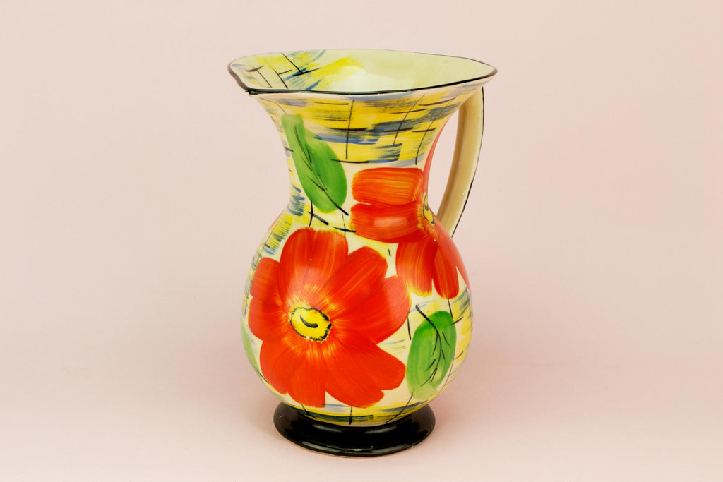 Art Deco colourful water jug, English 1930s