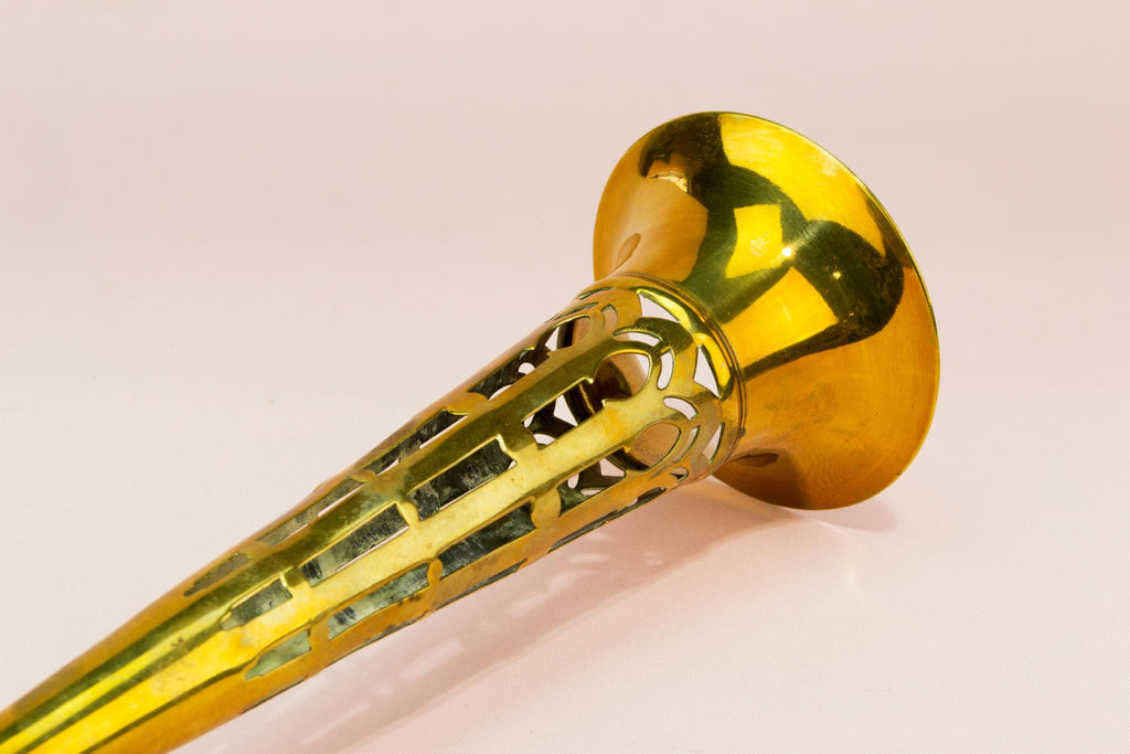 Brass flute pierced vase, English circa 1910