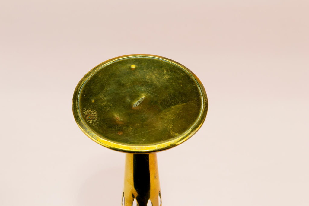Brass flute pierced vase, English circa 1910