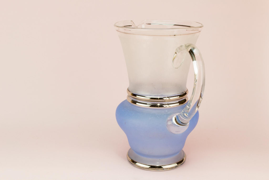 Blue Glass cocktail or water jug, English 1950s