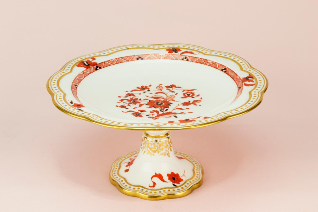 Wedgwood red and gold cake stand, English 1930s