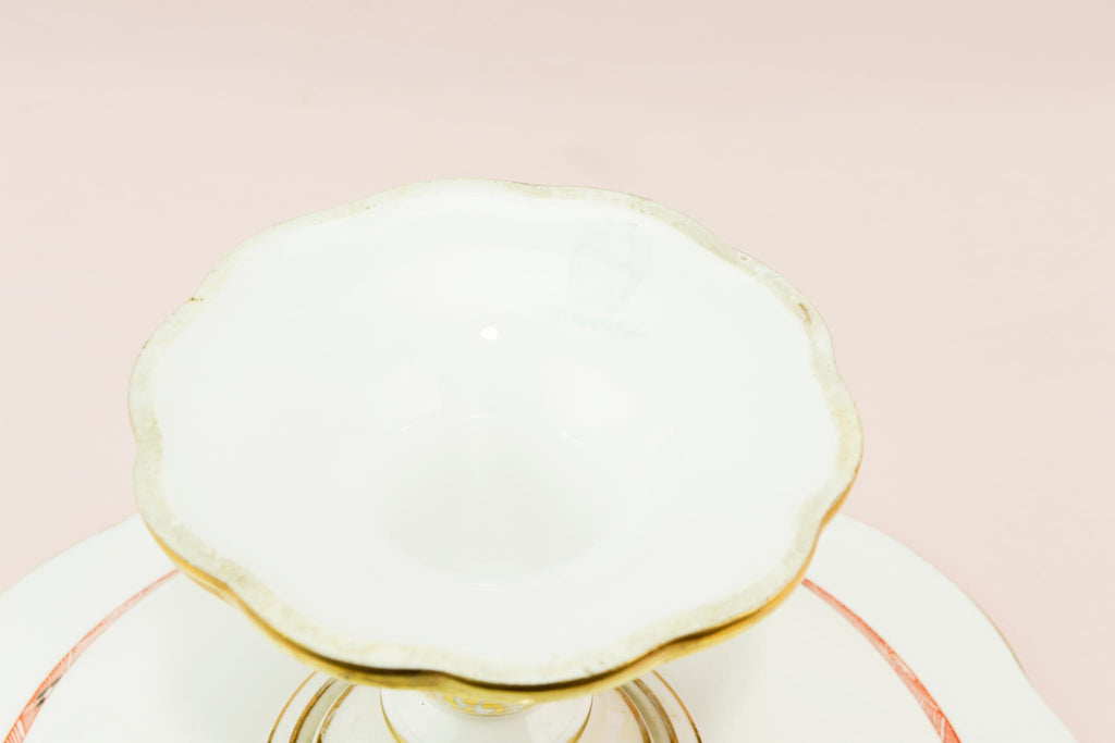 Wedgwood red and gold cake stand, English 1930s