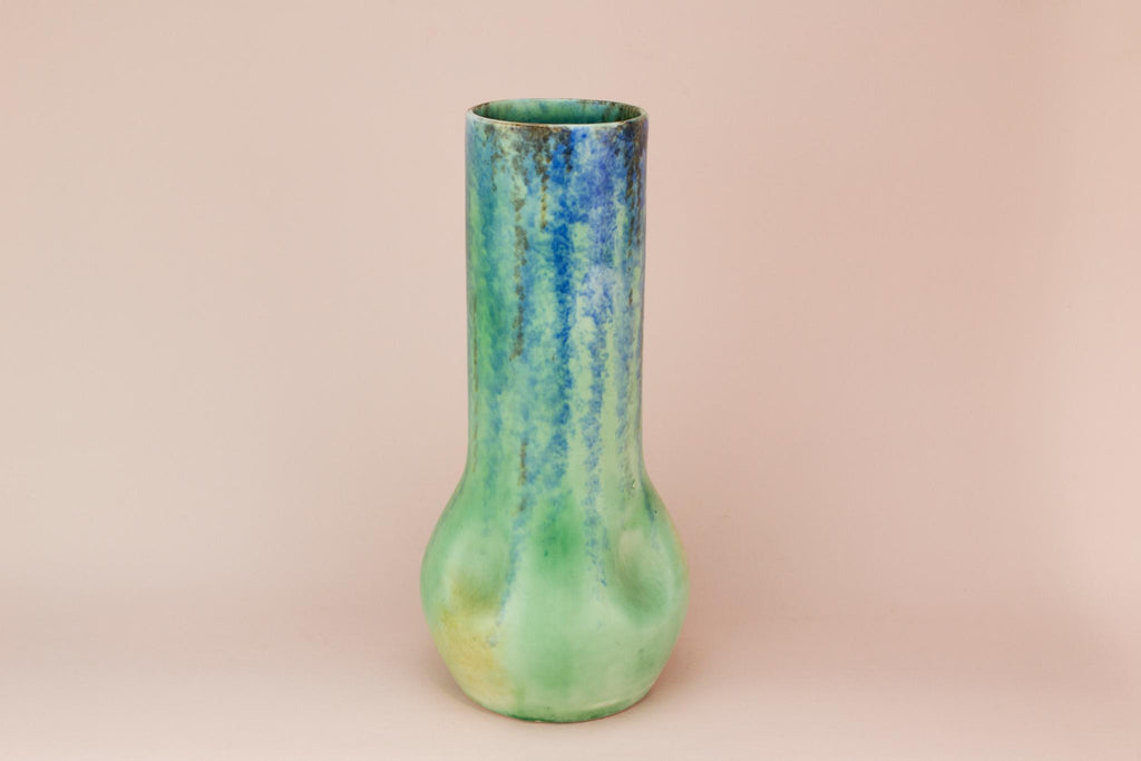 Art Deco mottled green vase, English 1930s