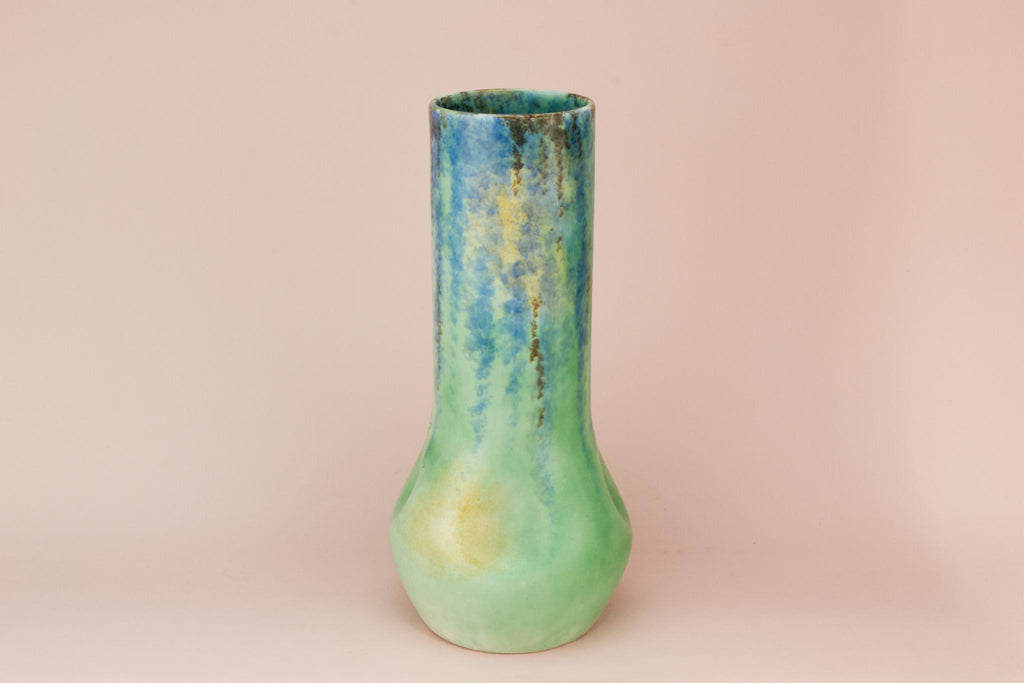 Art Deco mottled green vase, English 1930s