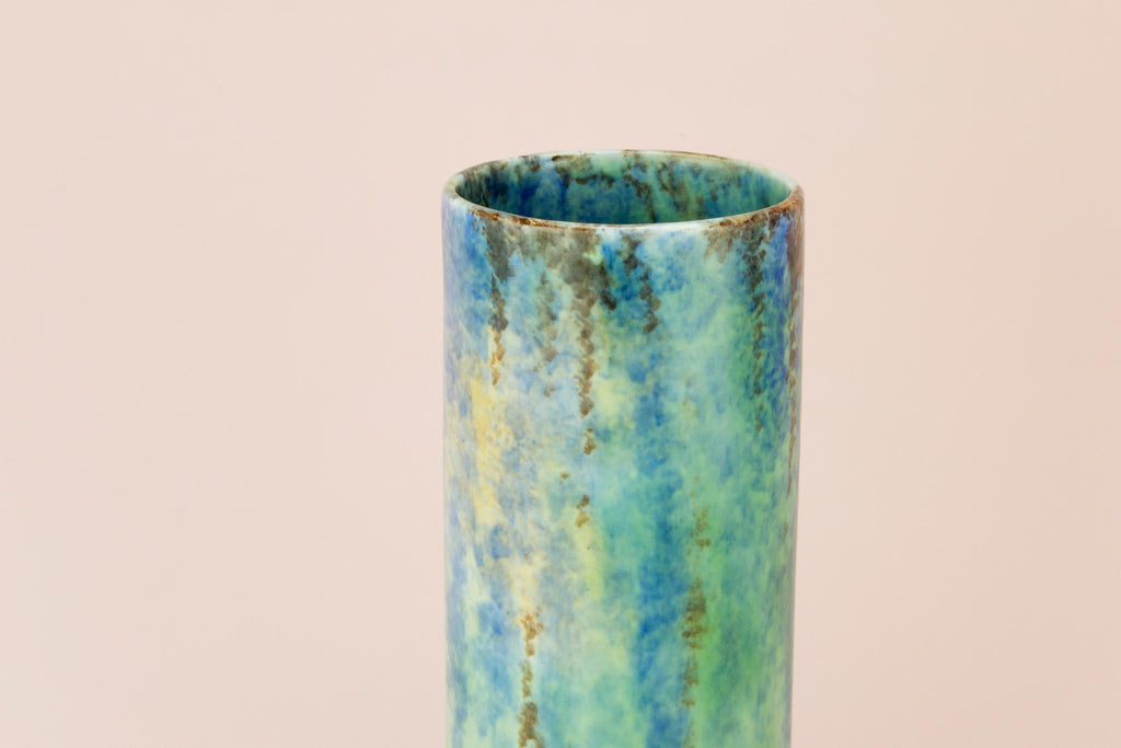 Art Deco mottled green vase, English 1930s