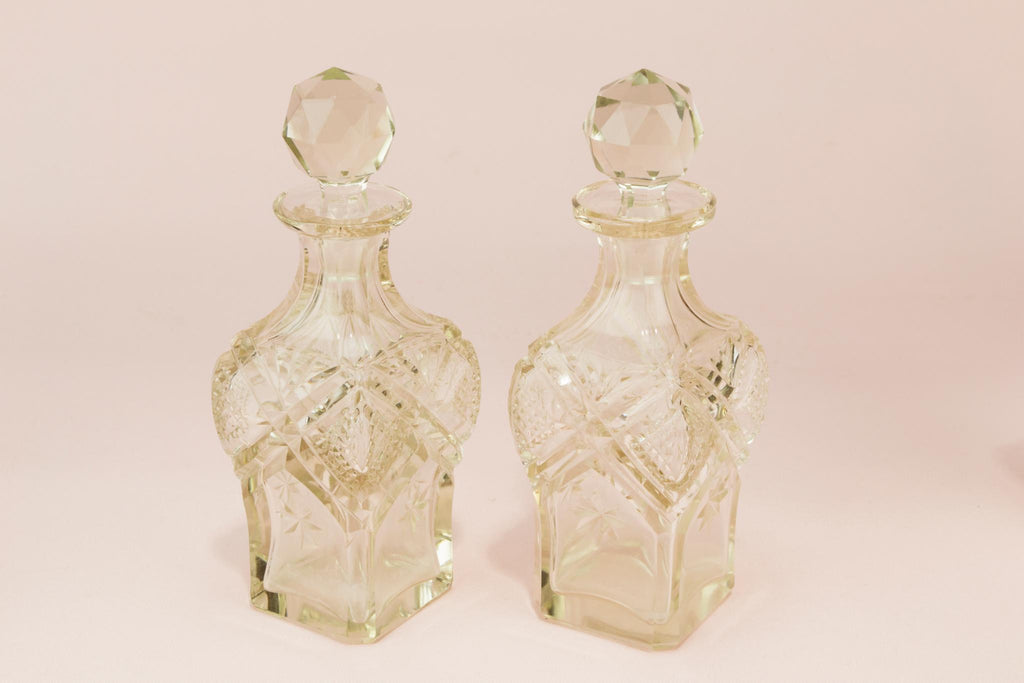 Cut glass table condiment set, English 1930s