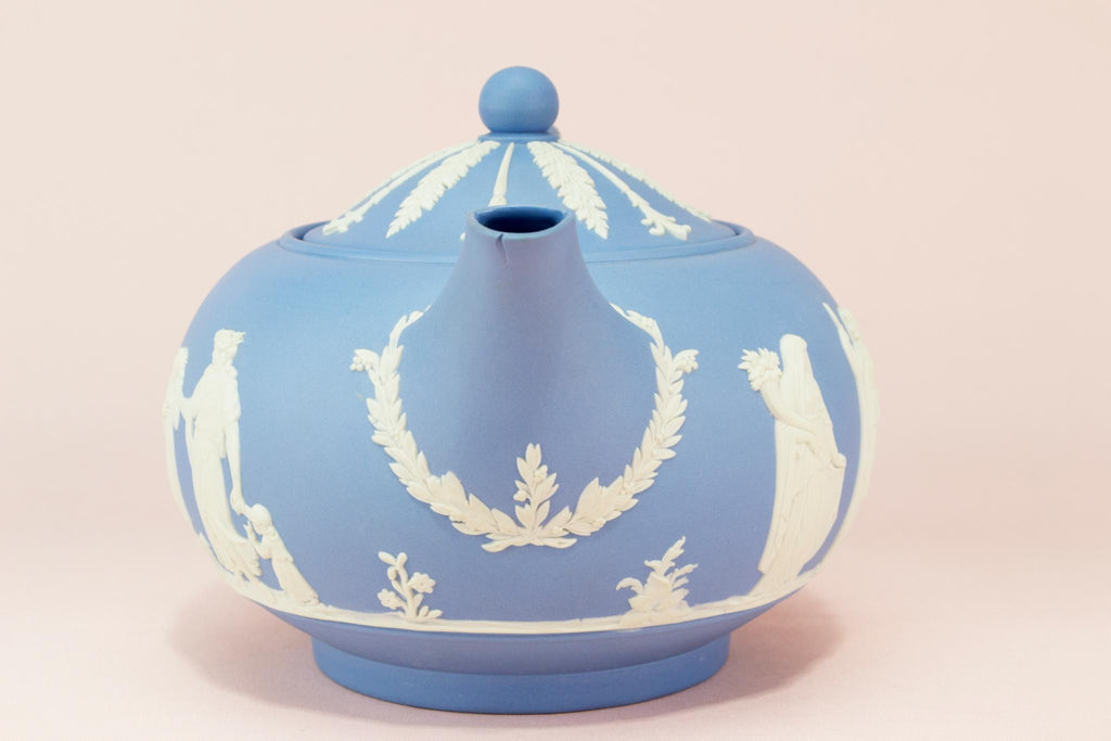 Blue and White Jasperware teapot by Wedgwood
