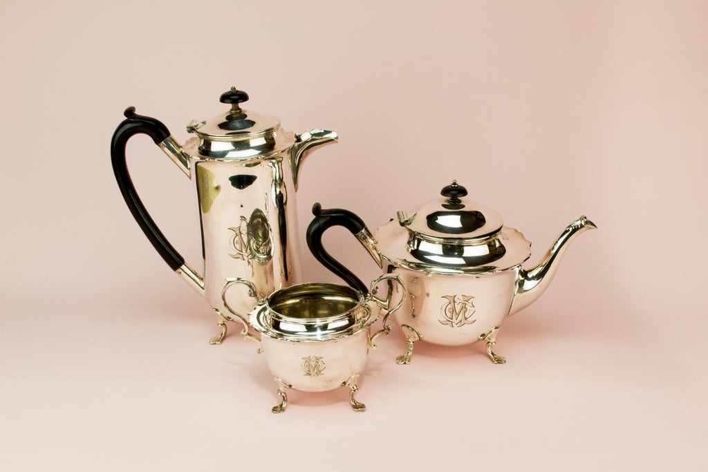 Silver plated tea and coffee set, English early 1900s