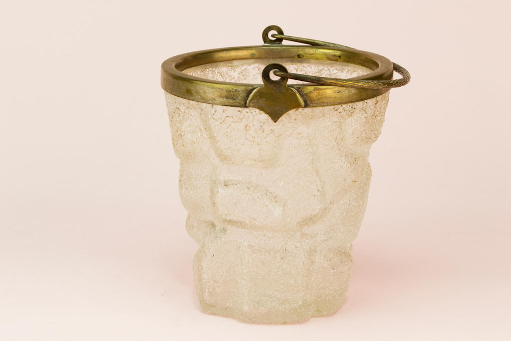 Frosted glass ice bucket, English early 1900s