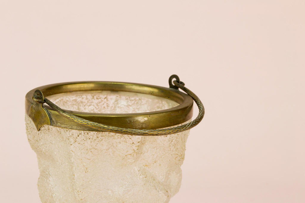 Frosted glass ice bucket, English early 1900s