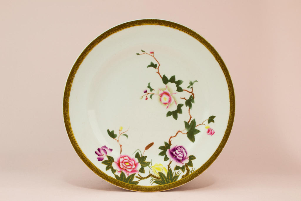Royal Worcester floral cake plate, English 1882