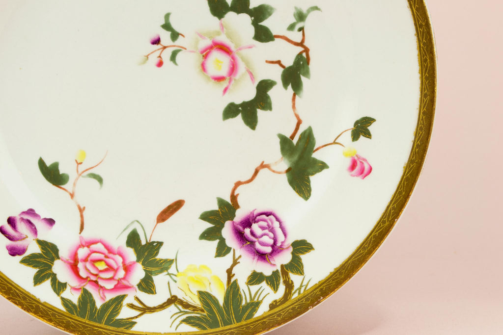 Royal Worcester floral cake plate, English 1882