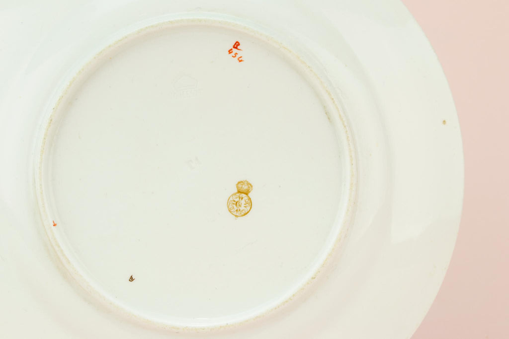 Royal Worcester floral cake plate, English 1882
