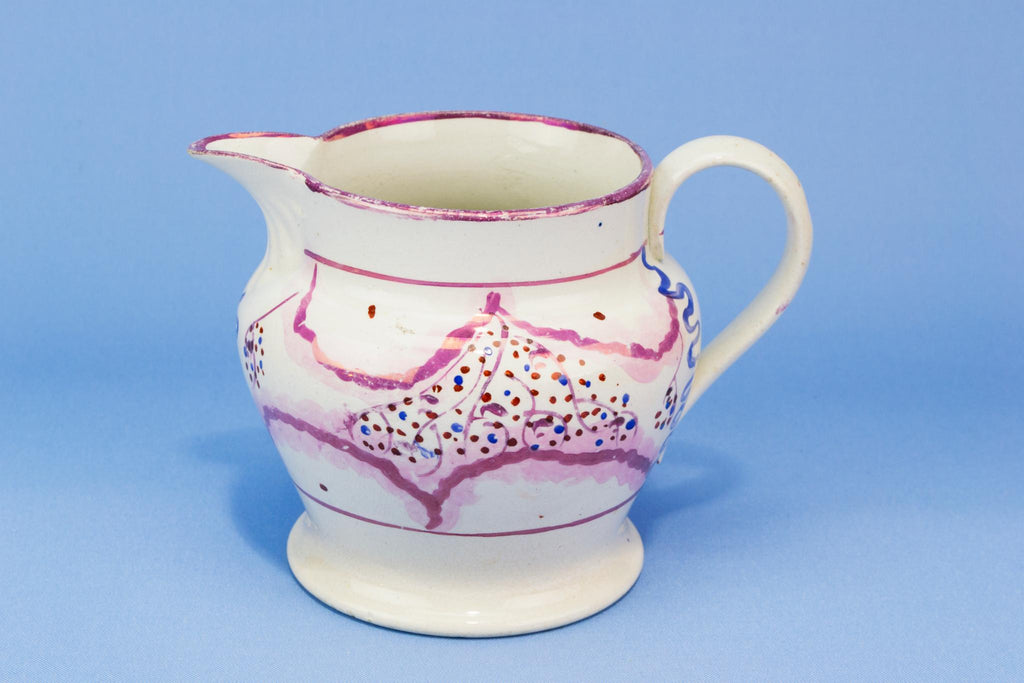Pink Lustre jug, English 1830s
