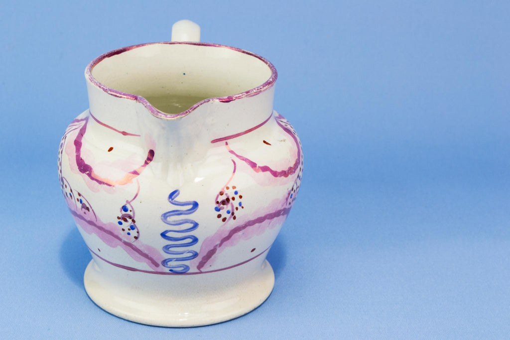 Pink Lustre jug, English 1830s
