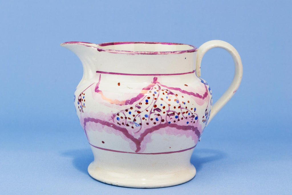 Pink Lustre jug, English 1830s