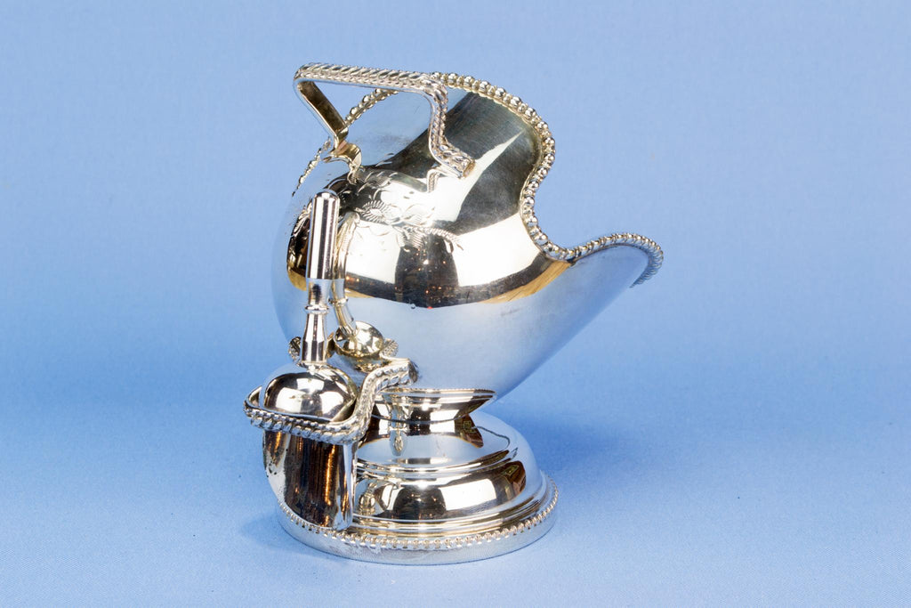 Silver plated sugar bowl and spoon