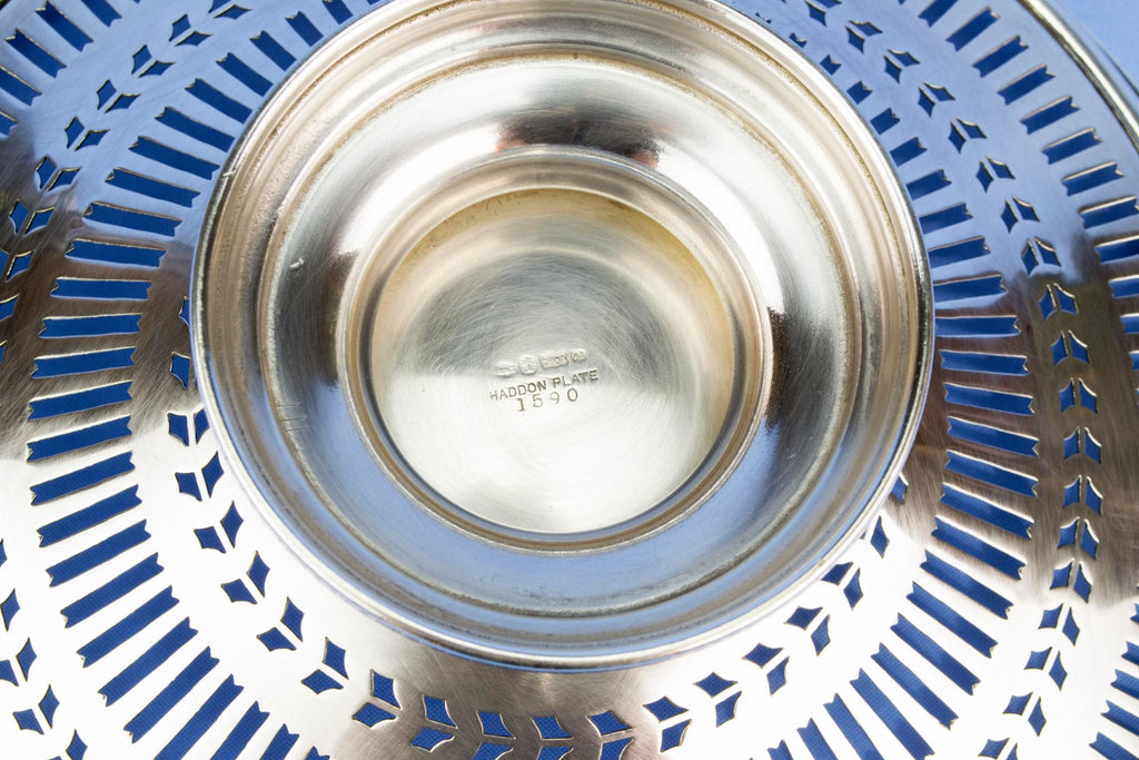 Silver plated fruit serving bowl, English 1930s