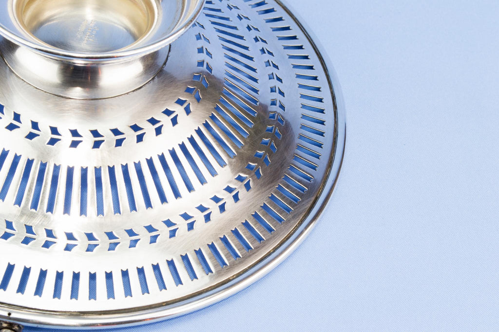 Silver plated fruit serving bowl, English 1930s