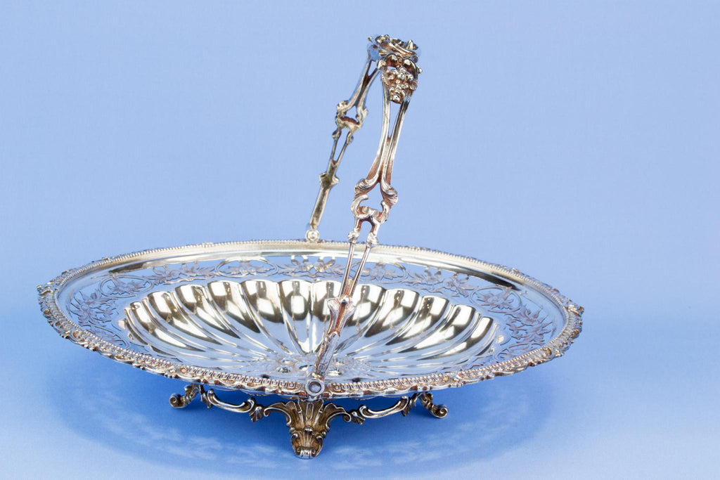 Silver plated fruit basket, English 19th century