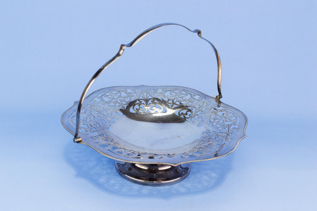 Silver plated serving basket, English early 1900s