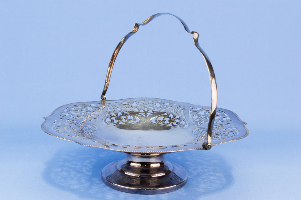 Silver plated serving basket, English early 1900s