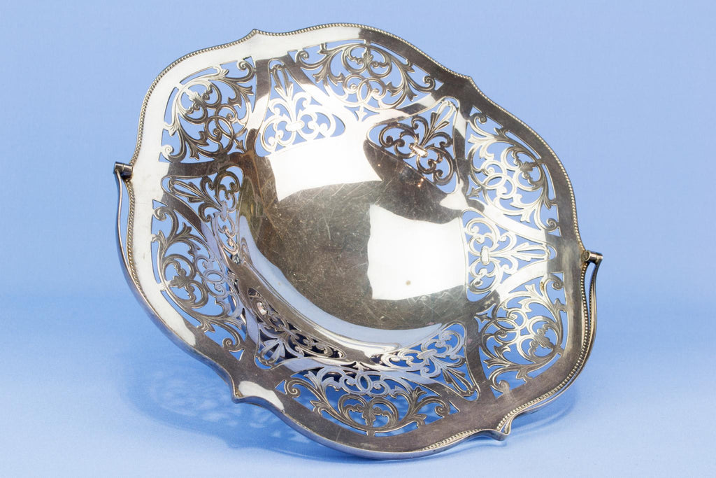 Silver plated serving basket, English early 1900s