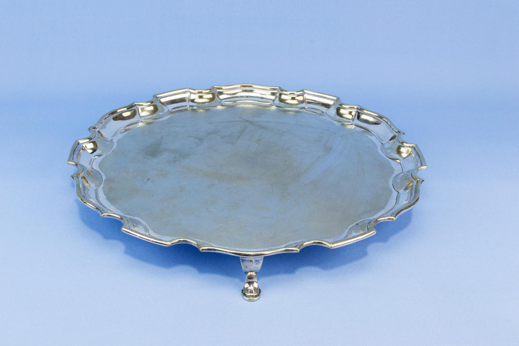 Drinks serving tray on feet, English early 1900s