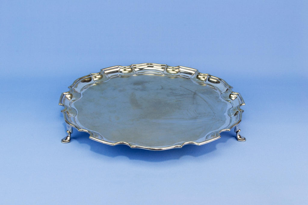 Drinks serving tray on feet, English early 1900s