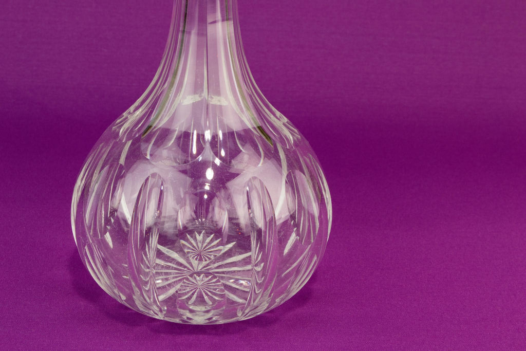 Globular cut glass port or sherry decanter, English circa 1900