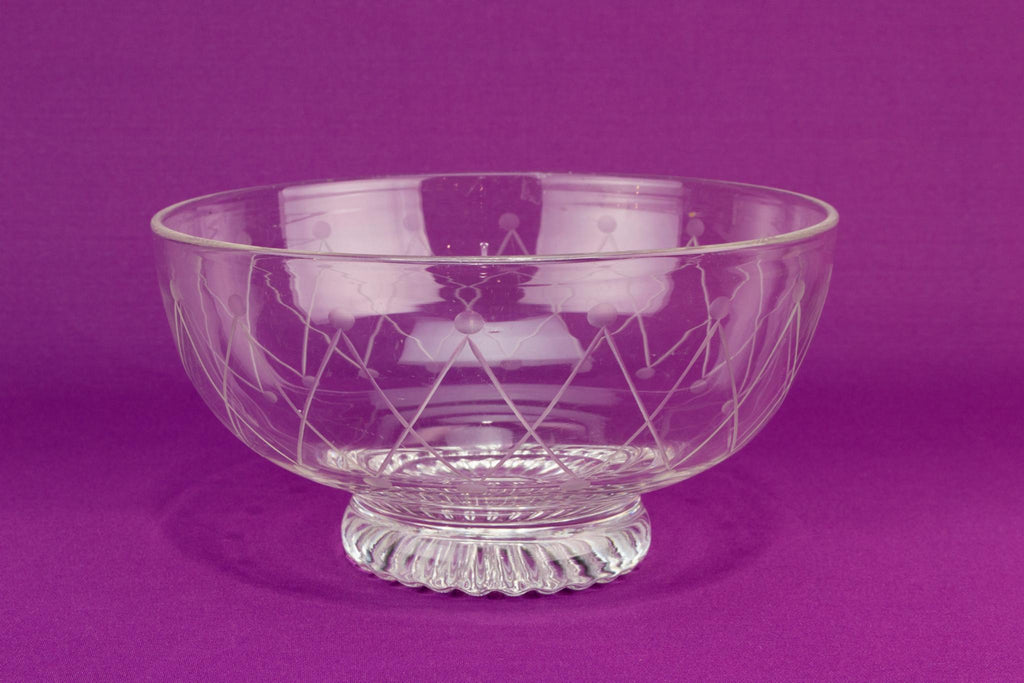Medium cut glass serving bowl