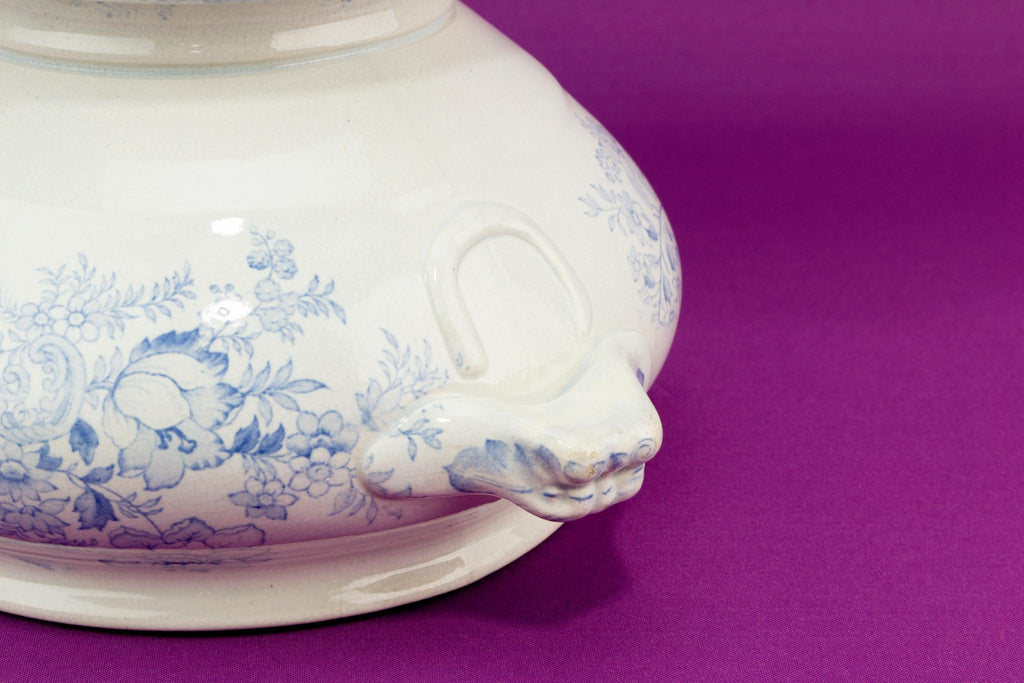 Asiatic Pheasant blue and white tureen, English 1860s