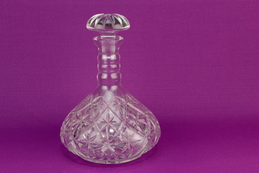 Cut glass pyramid wine decanter