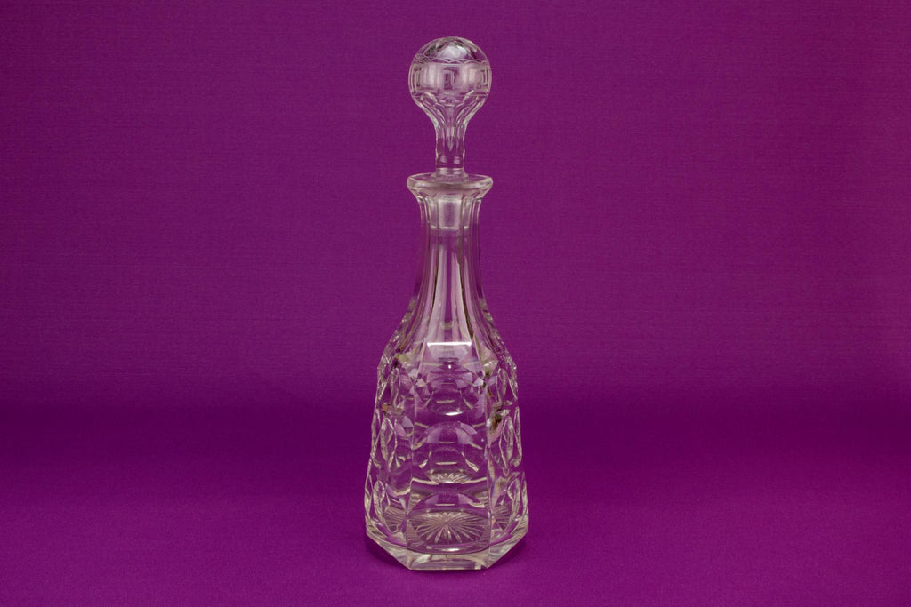 Panel cut whisky decanter, English 19th century