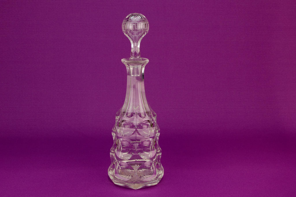 Panel cut whisky decanter, English 19th century