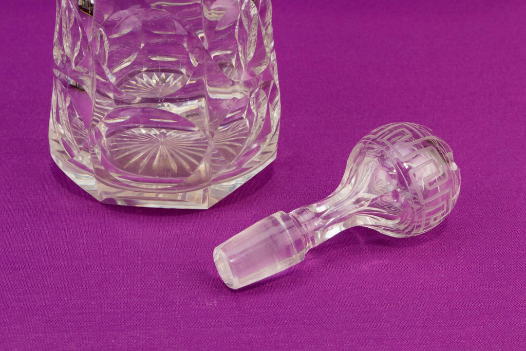 Panel cut whisky decanter, English 19th century