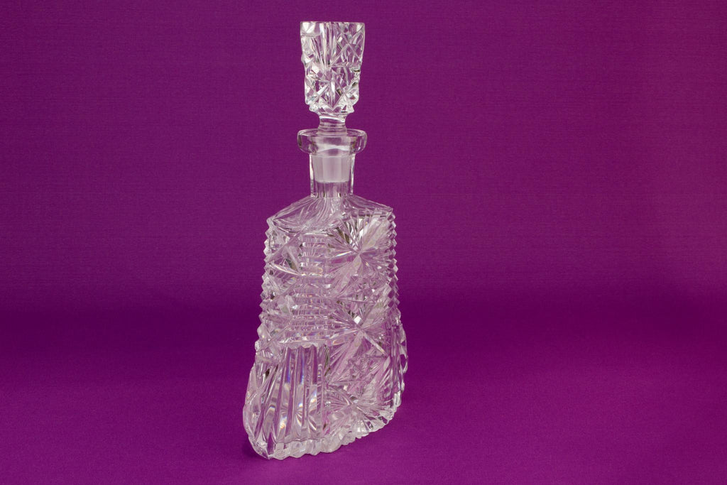 Cut glass flask decanter 1960s